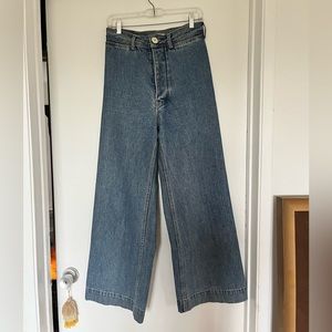 Jesse Kamm Sailor Wide Leg Denim Jeans Pants Size 4